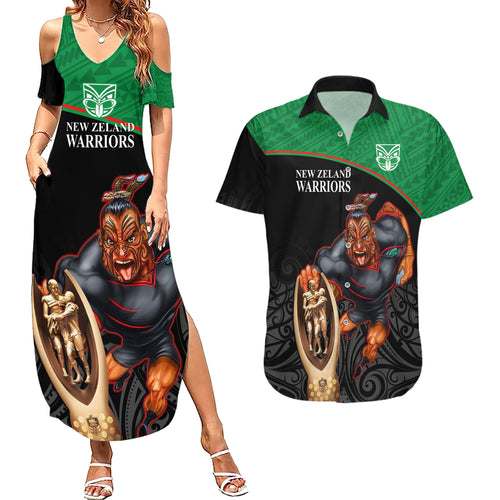 warriors-rugby-couples-matching-summer-maxi-dress-and-hawaiian-shirt-go-champions-aotearoa-mascot-with-polynesian-maori-pattern