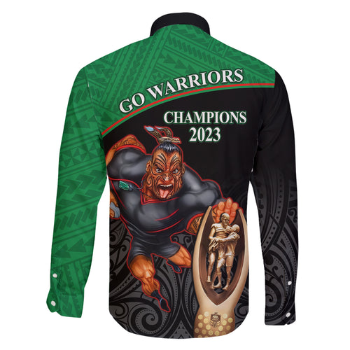 warriors-rugby-family-matching-short-sleeve-bodycon-dress-and-hawaiian-shirt-go-champions-aotearoa-mascot-with-polynesian-maori-pattern
