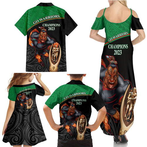 warriors-rugby-family-matching-summer-maxi-dress-and-hawaiian-shirt-go-champions-aotearoa-mascot-with-polynesian-maori-pattern