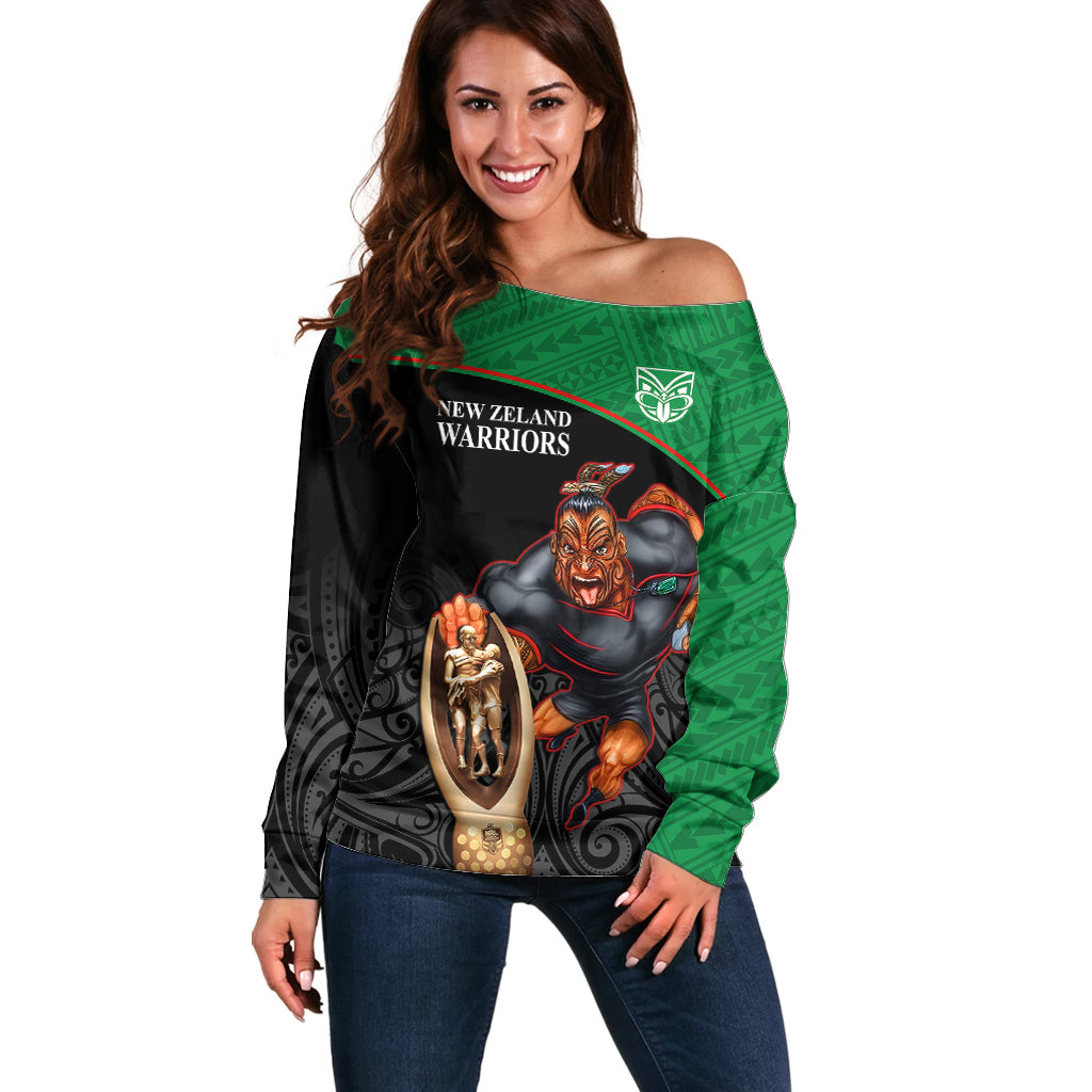 warriors-rugby-off-shoulder-sweater-go-champions-aotearoa-mascot-with-polynesian-maori-pattern
