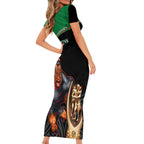 warriors-rugby-short-sleeve-bodycon-dress-go-champions-aotearoa-mascot-with-polynesian-maori-pattern