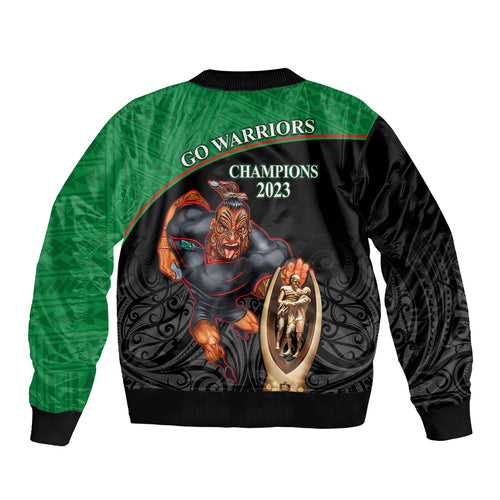 warriors-rugby-sleeve-zip-bomber-jacket-go-champions-aotearoa-mascot-with-polynesian-maori-pattern