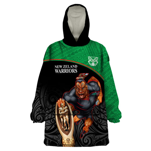 warriors-rugby-wearable-blanket-hoodie-go-champions-aotearoa-mascot-with-polynesian-maori-pattern