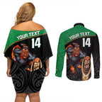 custom-warriors-rugby-couples-matching-off-shoulder-short-dress-and-long-sleeve-button-shirts-go-champions-aotearoa-mascot-with-polynesian-maori-pattern