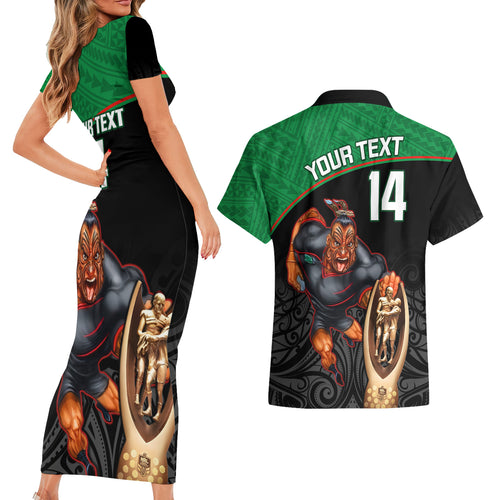 custom-warriors-rugby-couples-matching-short-sleeve-bodycon-dress-and-hawaiian-shirt-go-champions-aotearoa-mascot-with-polynesian-maori-pattern