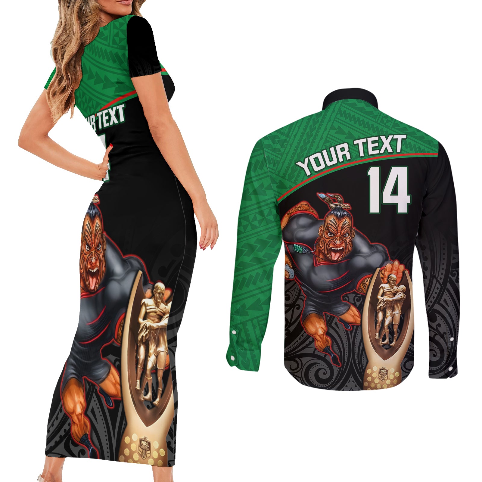 custom-warriors-rugby-couples-matching-short-sleeve-bodycon-dress-and-long-sleeve-button-shirts-go-champions-aotearoa-mascot-with-polynesian-maori-pattern