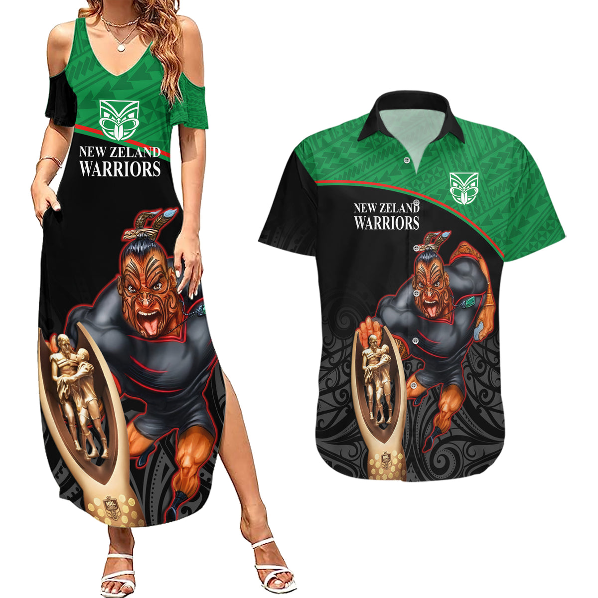 custom-warriors-rugby-couples-matching-summer-maxi-dress-and-hawaiian-shirt-go-champions-aotearoa-mascot-with-polynesian-maori-pattern