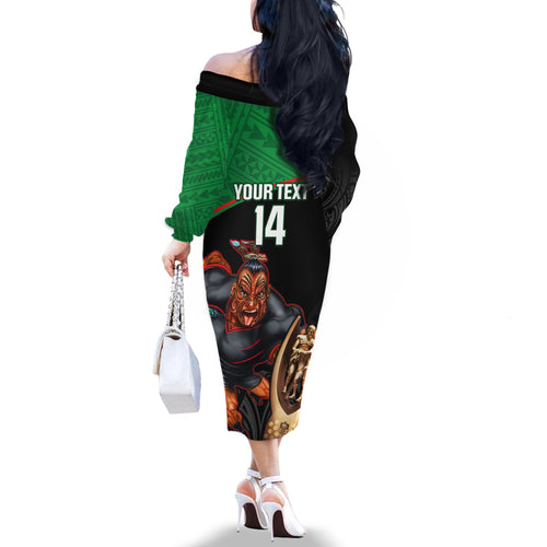 custom-warriors-rugby-family-matching-off-shoulder-long-sleeve-dress-and-hawaiian-shirt-go-champions-aotearoa-mascot-with-polynesian-maori-pattern