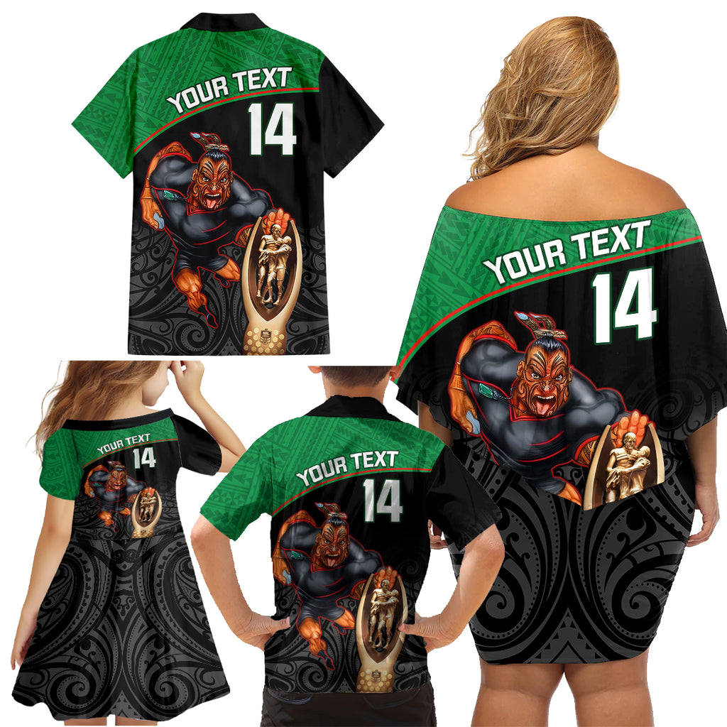custom-warriors-rugby-family-matching-off-shoulder-short-dress-and-hawaiian-shirt-go-champions-aotearoa-mascot-with-polynesian-maori-pattern
