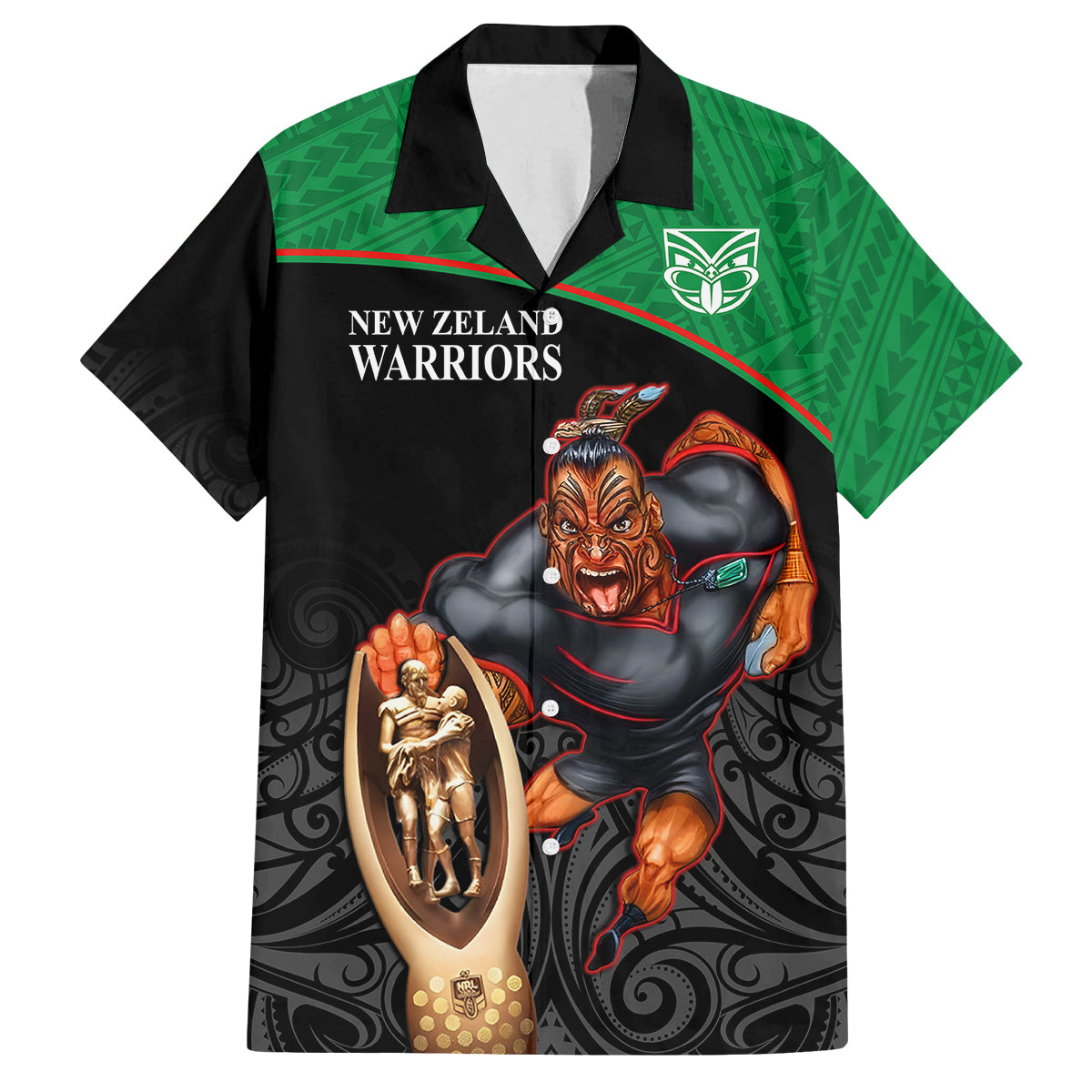 custom-warriors-rugby-family-matching-off-shoulder-short-dress-and-hawaiian-shirt-go-champions-aotearoa-mascot-with-polynesian-maori-pattern