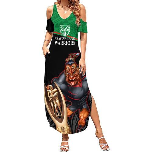 custom-warriors-rugby-family-matching-summer-maxi-dress-and-hawaiian-shirt-go-champions-aotearoa-mascot-with-polynesian-maori-pattern