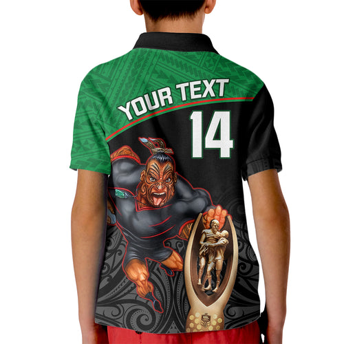 custom-warriors-rugby-kid-polo-shirt-go-champions-aotearoa-mascot-with-polynesian-maori-pattern