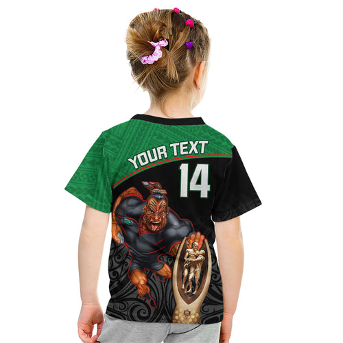 custom-warriors-rugby-kid-t-shirt-go-champions-aotearoa-mascot-with-polynesian-maori-pattern
