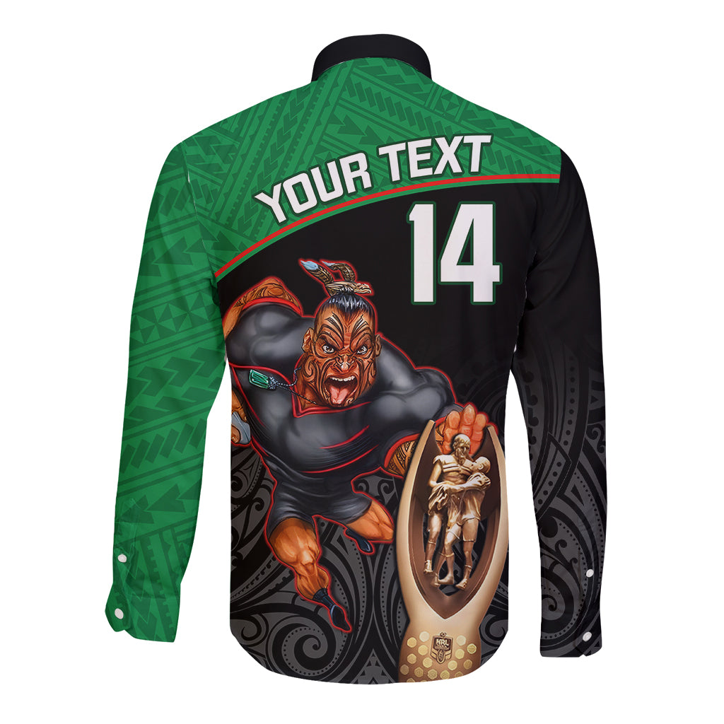 custom-warriors-rugby-long-sleeve-button-shirt-go-champions-aotearoa-mascot-with-polynesian-maori-pattern