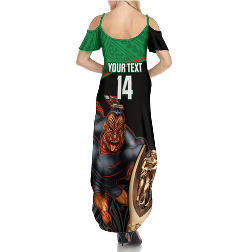 custom-warriors-rugby-summer-maxi-dress-go-champions-aotearoa-mascot-with-polynesian-maori-pattern