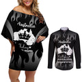 australia-king-birthday-couples-matching-off-shoulder-short-dress-and-long-sleeve-button-shirts-australian-map-with-crown-black-version