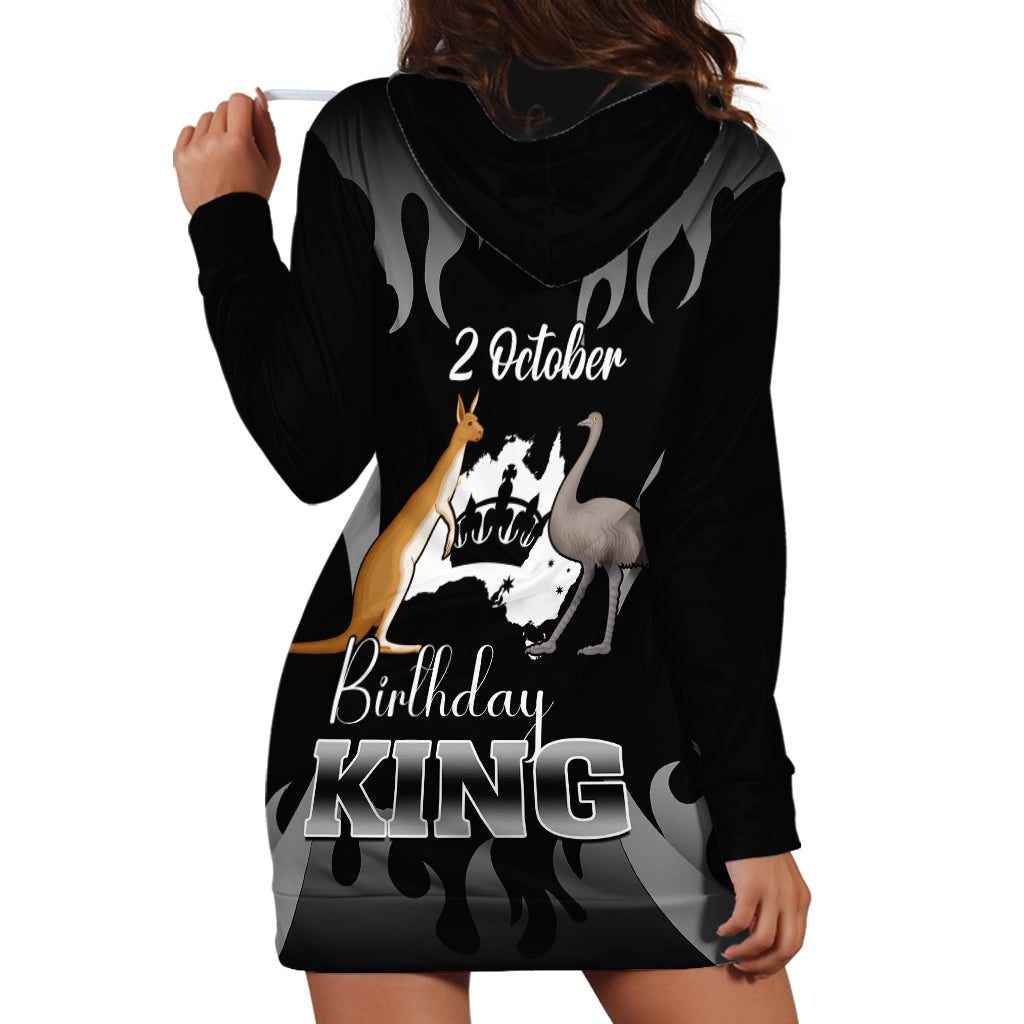 australia-king-birthday-hoodie-dress-australian-map-with-crown-black-version