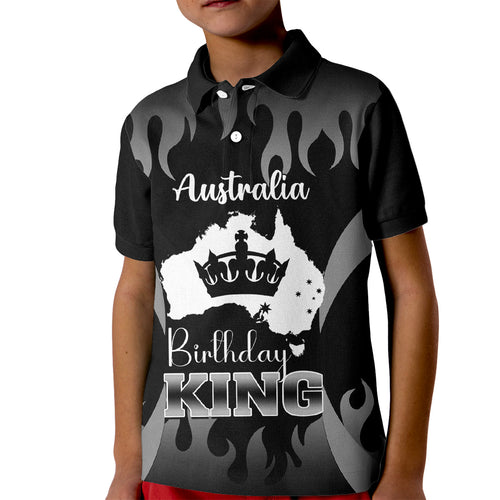 australia-king-birthday-kid-polo-shirt-australian-map-with-crown-black-version
