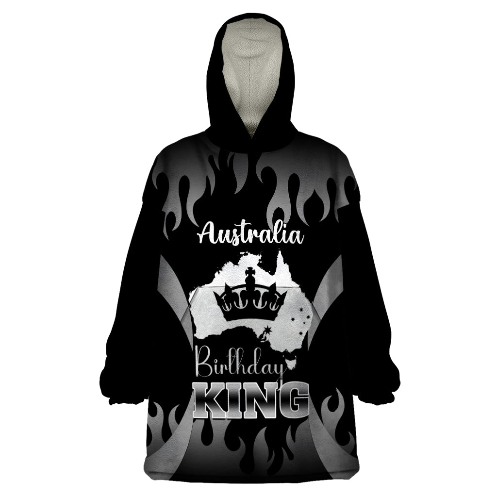 australia-king-birthday-wearable-blanket-hoodie-australian-map-with-crown-black-version