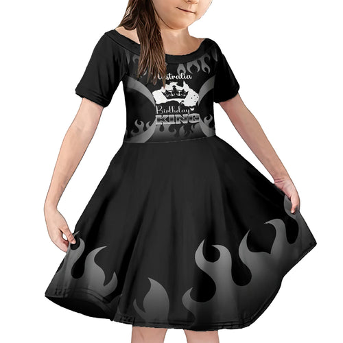 personalised-australia-king-birthday-family-matching-off-shoulder-short-dress-and-hawaiian-shirt-australian-map-with-crown-black-version