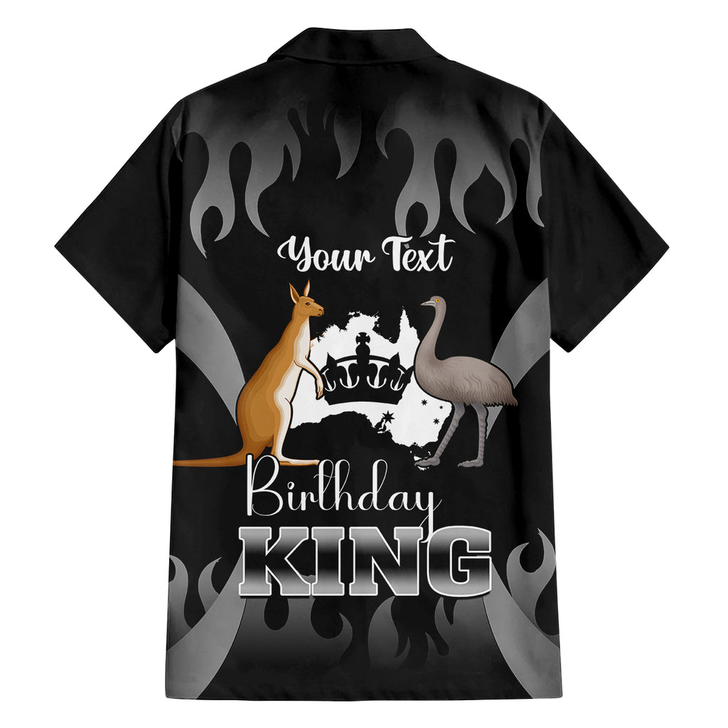 personalised-australia-king-birthday-family-matching-off-shoulder-short-dress-and-hawaiian-shirt-australian-map-with-crown-black-version