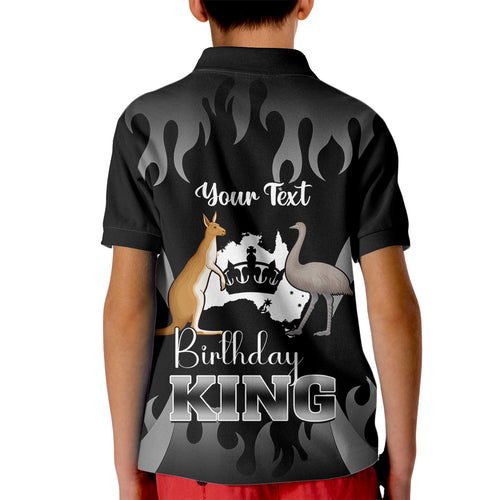 personalised-australia-king-birthday-kid-polo-shirt-australian-map-with-crown-black-version