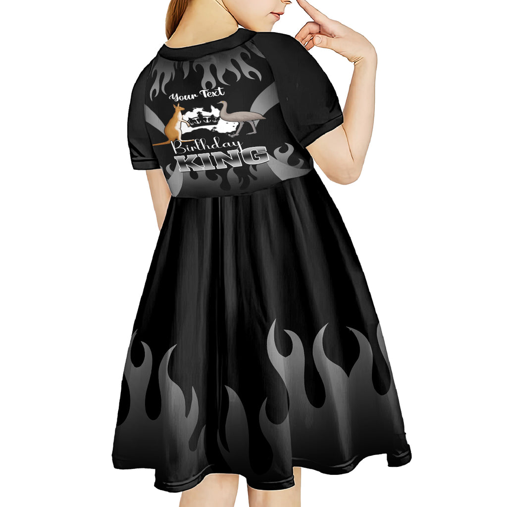 personalised-australia-king-birthday-kid-short-sleeve-dress-australian-map-with-crown-black-version