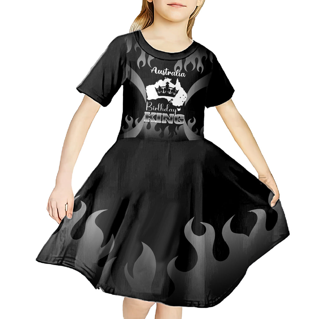 personalised-australia-king-birthday-kid-short-sleeve-dress-australian-map-with-crown-black-version