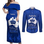 australia-king-birthday-couples-matching-off-shoulder-maxi-dress-and-long-sleeve-button-shirts-australian-map-with-crown-blue-version