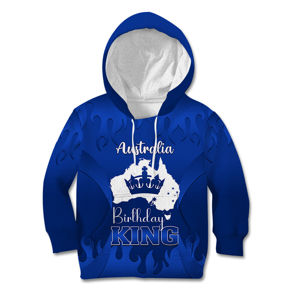 australia-king-birthday-kid-hoodie-australian-map-with-crown-blue-version