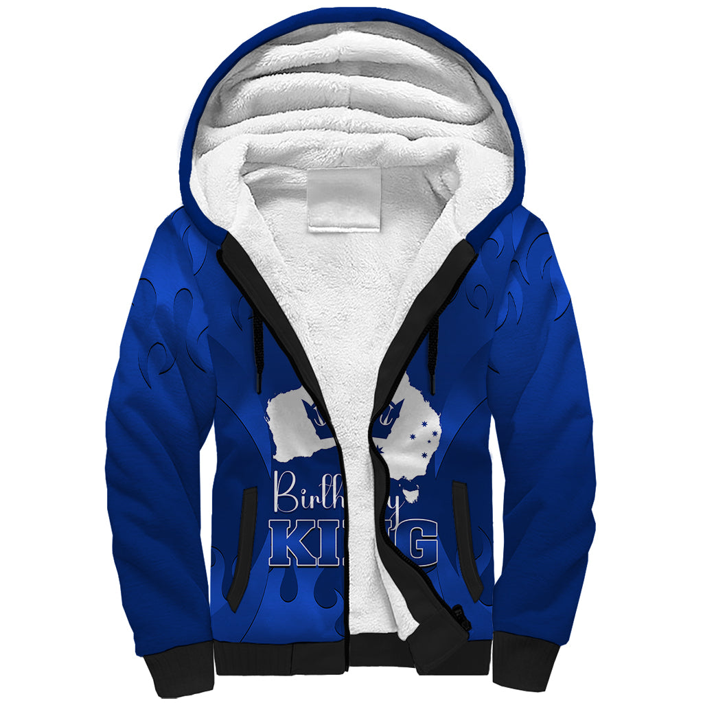australia-king-birthday-sherpa-hoodie-australian-map-with-crown-blue-version