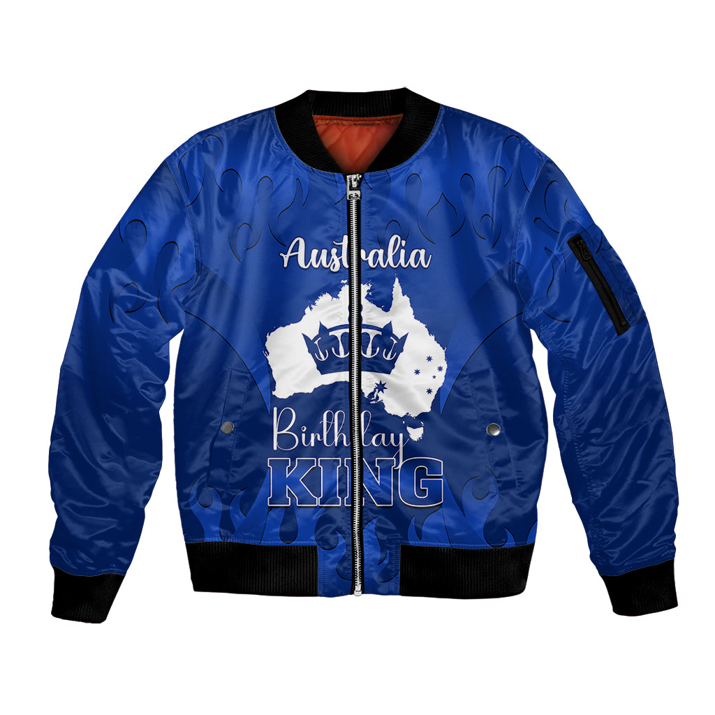 australia-king-birthday-sleeve-zip-bomber-jacket-australian-map-with-crown-blue-version