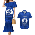 personalised-australia-king-birthday-couples-matching-mermaid-dress-and-hawaiian-shirt-australian-map-with-crown-blue-version