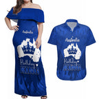 personalised-australia-king-birthday-couples-matching-off-shoulder-maxi-dress-and-hawaiian-shirt-australian-map-with-crown-blue-version