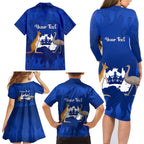 personalised-australia-king-birthday-family-matching-long-sleeve-bodycon-dress-and-hawaiian-shirt-australian-map-with-crown-blue-version