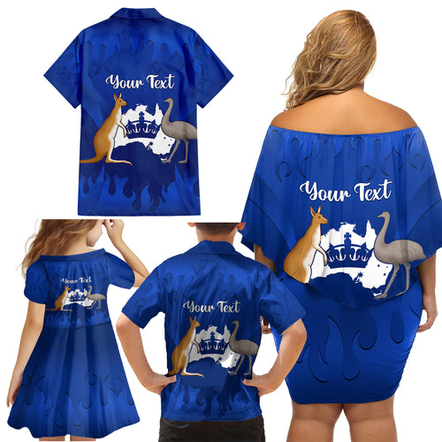 personalised-australia-king-birthday-family-matching-off-shoulder-short-dress-and-hawaiian-shirt-australian-map-with-crown-blue-version