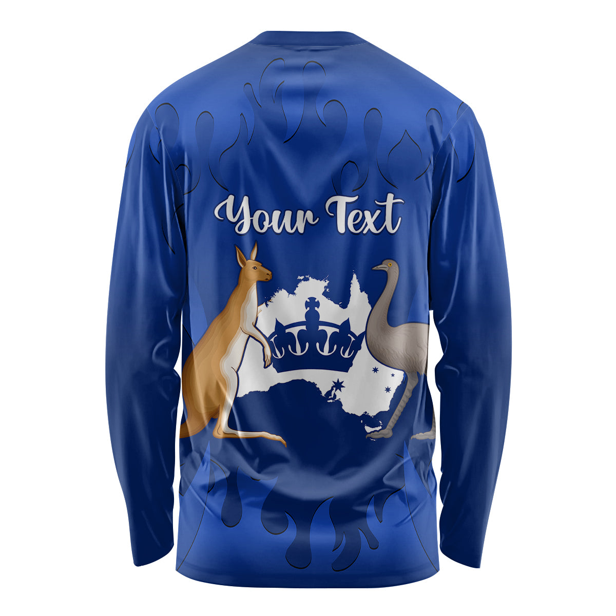 personalised-australia-king-birthday-long-sleeve-shirt-australian-map-with-crown-blue-version