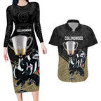 collingwood-football-couples-matching-long-sleeve-bodycon-dress-and-hawaiian-shirt-magpies-go-champions-2023-polynesian-indigenous-art