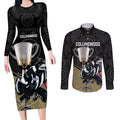 collingwood-football-couples-matching-long-sleeve-bodycon-dress-and-long-sleeve-button-shirts-magpies-go-champions-2023-polynesian-indigenous-art