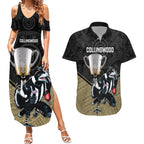 collingwood-football-couples-matching-summer-maxi-dress-and-hawaiian-shirt-magpies-go-champions-2023-polynesian-indigenous-art