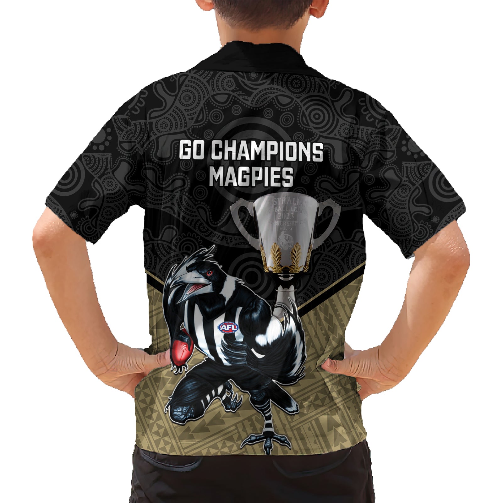 collingwood-football-hawaiian-shirt-magpies-go-champions-2023-polynesian-indigenous-art