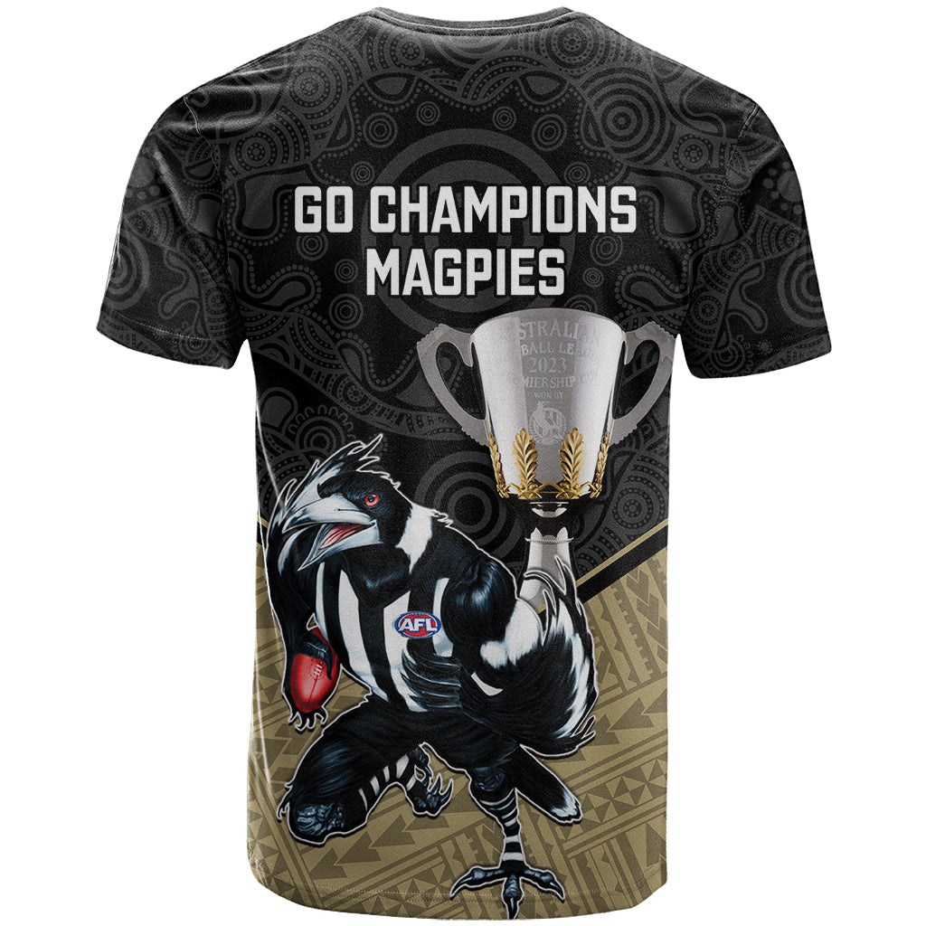 collingwood-football-t-shirt-magpies-go-champions-2023-polynesian-indigenous-art