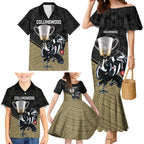 personalised-collingwood-football-family-matching-mermaid-dress-and-hawaiian-shirt-magpies-go-champions-2023-polynesian-indigenous-art