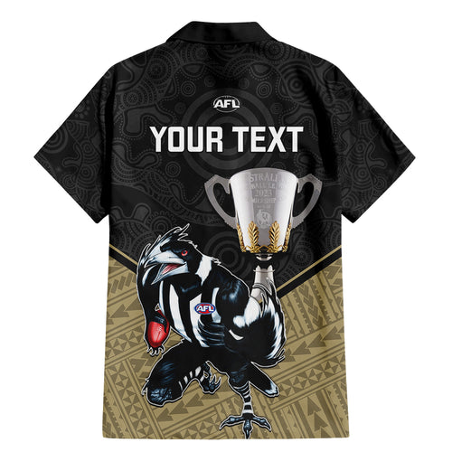 personalised-collingwood-football-family-matching-mermaid-dress-and-hawaiian-shirt-magpies-go-champions-2023-polynesian-indigenous-art