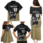 personalised-collingwood-football-family-matching-puletasi-dress-and-hawaiian-shirt-magpies-go-champions-2023-polynesian-indigenous-art