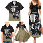 personalised-collingwood-football-family-matching-summer-maxi-dress-and-hawaiian-shirt-magpies-go-champions-2023-polynesian-indigenous-art