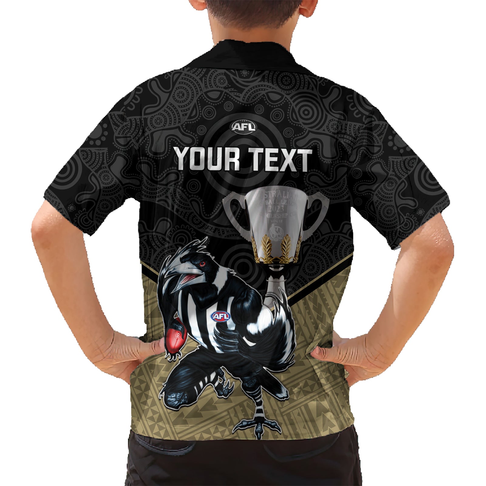 personalised-collingwood-football-hawaiian-shirt-magpies-go-champions-2023-polynesian-indigenous-art