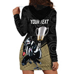 personalised-collingwood-football-hoodie-dress-magpies-go-champions-2023-polynesian-indigenous-art