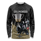 personalised-collingwood-football-long-sleeve-shirt-magpies-go-champions-2023-polynesian-indigenous-art