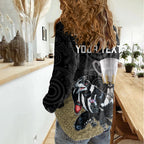 personalised-collingwood-football-women-casual-shirt-magpies-go-champions-2023-polynesian-indigenous-art